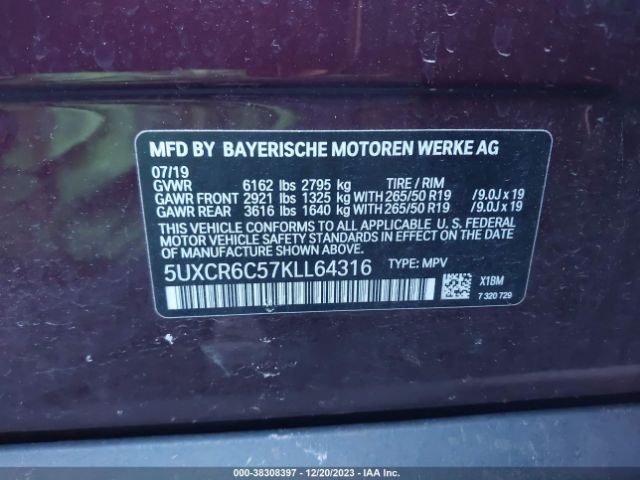 5UXCR6C57KLL64316 BMW X5 Xdrive40i