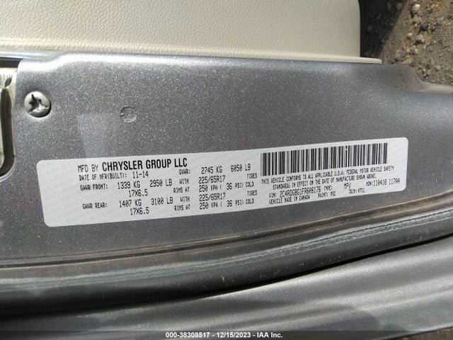 Dodge Grand Caravan Avp/se 2015 2C4RDGBG1FR606176 Image 9