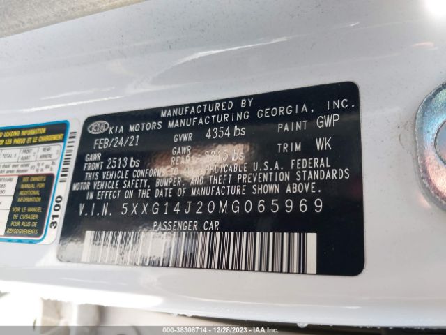2021 KIA K5 5XXG14J20MG065969 Photo 8