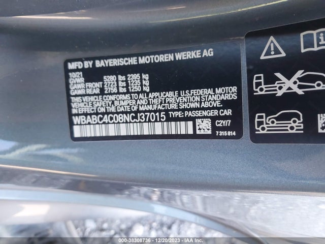 BMW M850i Xdrive 2022 WBABC4C08NCJ37015 Image 9