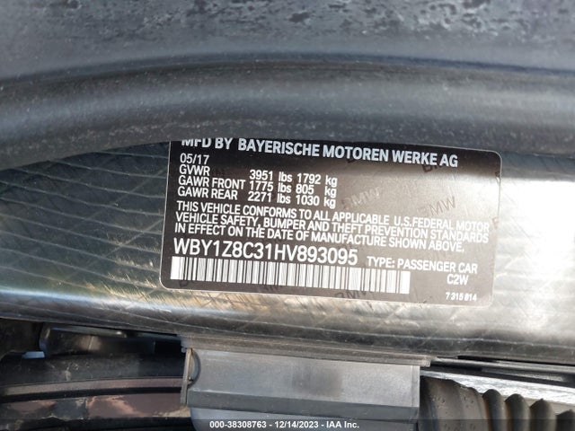 WBY1Z8C31HV893095 BMW I3 94 Ah W/range Extender