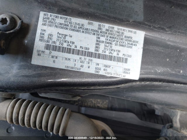 Ford FOCUS SE 2015 1FADP3F2XFL364849 Image 9