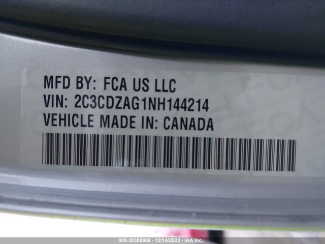 Dodge Challenger Sxt 2022 2C3CDZAG1NH144214 Image 9