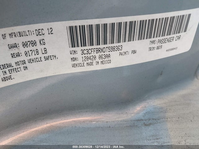 2013 FIAT 500 3C3CFFBRXDT598363 Photo 8