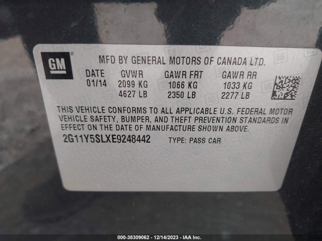 Chevrolet Impala 1ls 2014 2G11Y5SLXE9248442 Image 9