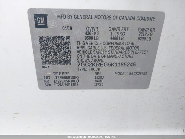 Chevrolet Silverado 2500hd Wt 2019 2GC2KREG5K1185246 Image 9