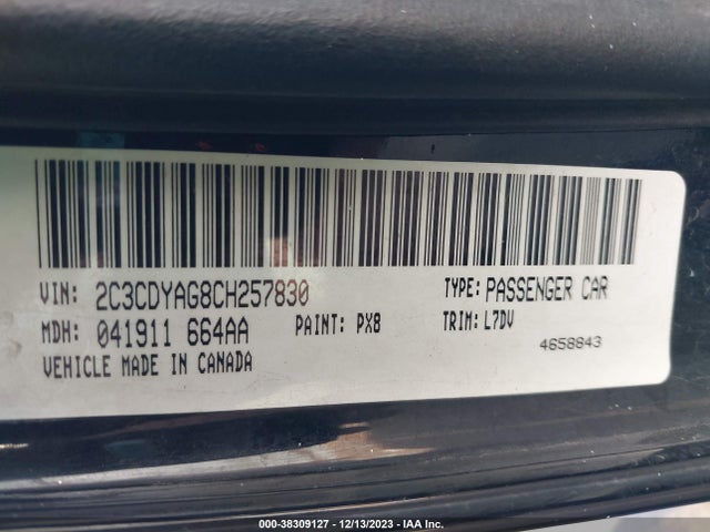 Продажа на аукционе авто 2012 Dodge Challenger Sxt, vin: 2C3CDYAG8CH257830, номер лота: 38309127