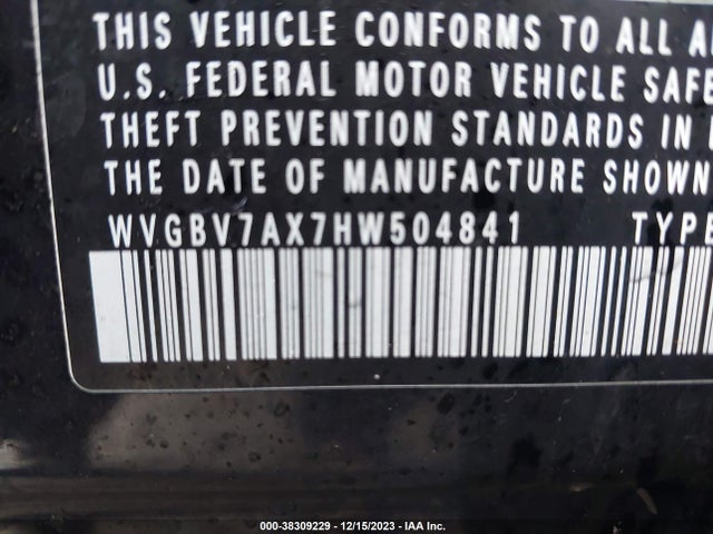 WVGBV7AX7HW504841 Volkswagen Tiguan 2.0t S