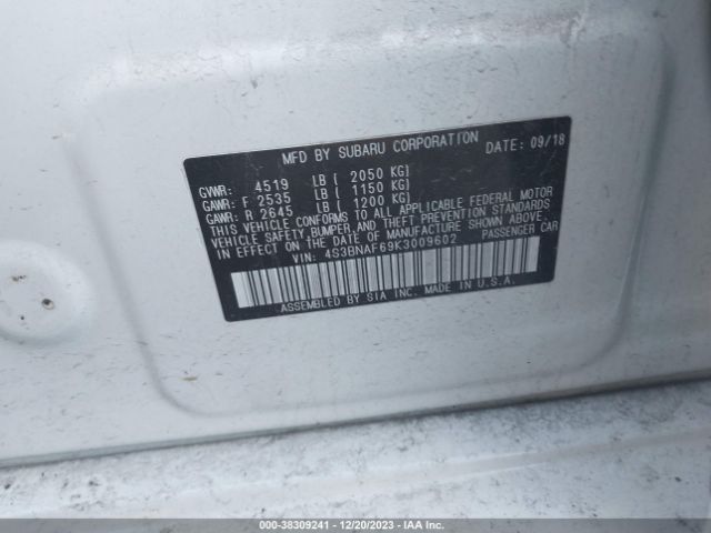 4S3BNAF69K3009602 Subaru Legacy 2.5i Premium