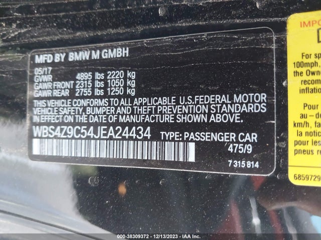 BMW M4 2018 WBS4Z9C54JEA24434 Image 9