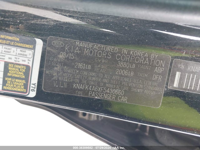 KIA FORTE LX 2015 KNAFK4A6XF5430660 Image 9