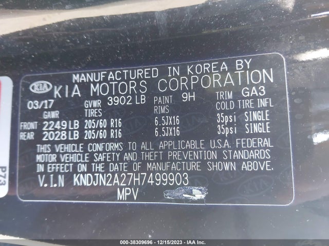 KIA Soul 2017 KNDJN2A27H7499903 Image 9