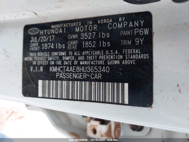 Hyundai Accent Value Edition 2017 KMHCT4AE8HU365340 Image 9