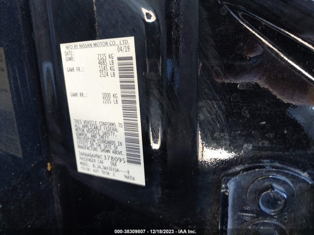 Nissan Maxima 3.5 Sv 2019 1N4AA6AV9KC378095 Image 9