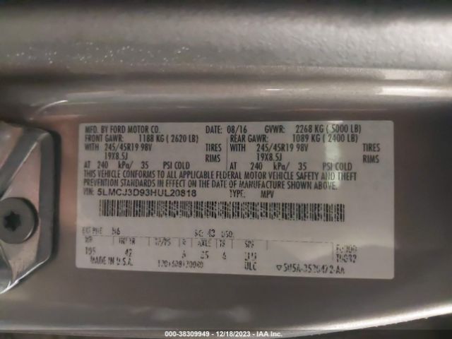 5LMCJ3D93HUL20818 Lincoln Mkc Reserve