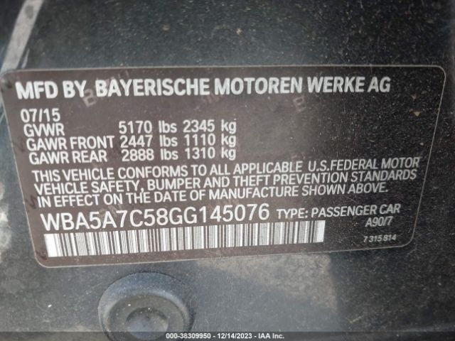 WBA5A7C58GG145076 BMW 528i Xdrive