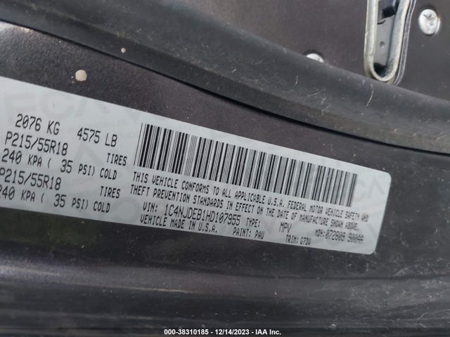 1C4NJDEB1HD107955 Jeep Compass Latitude 4x4