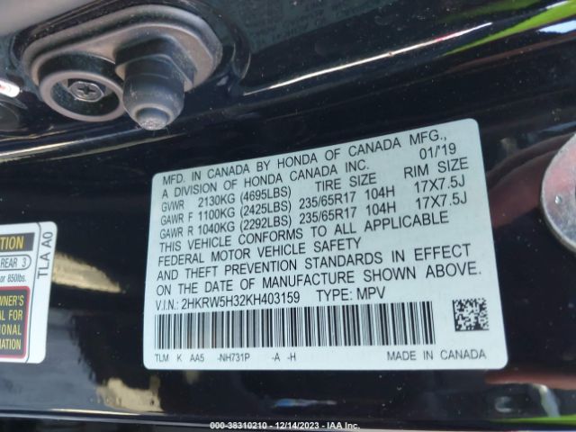 2HKRW5H32KH403159 Honda CR-V LX