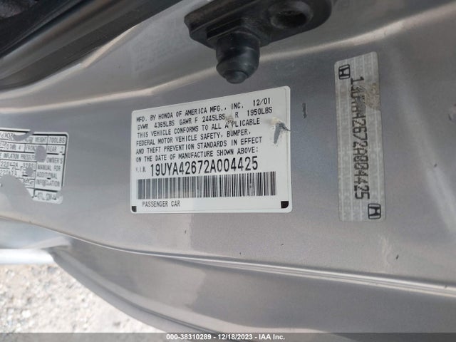 2002 ACURA CL TYPE S VIN: 19UYA42672A004425
