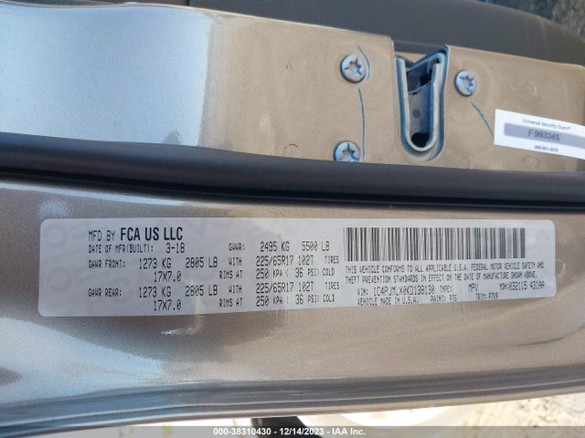 1C4PJMLX0KD138130 Jeep Cherokee Latitude Plus 4x4
