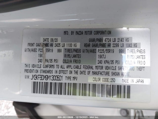 Mazda Cx-5 Grand Touring 2021 JM3KFBDM9M1300501 Image 9