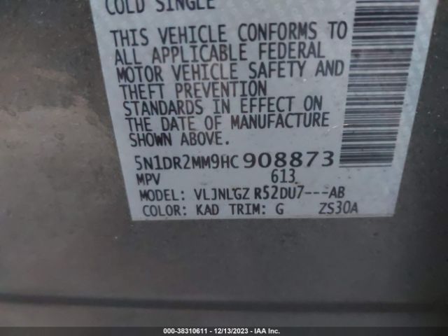 5N1DR2MM9HC908873 Nissan Pathfinder Sl