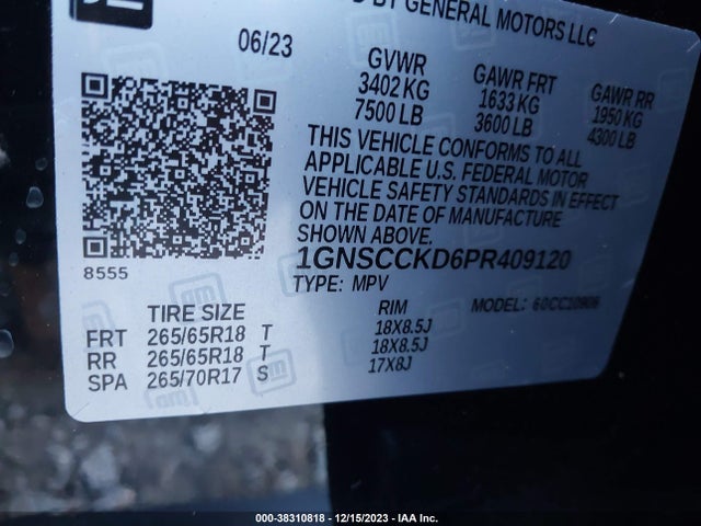 Chevrolet Suburban 2wd Lt 2023 1GNSCCKD6PR409120 Image 9