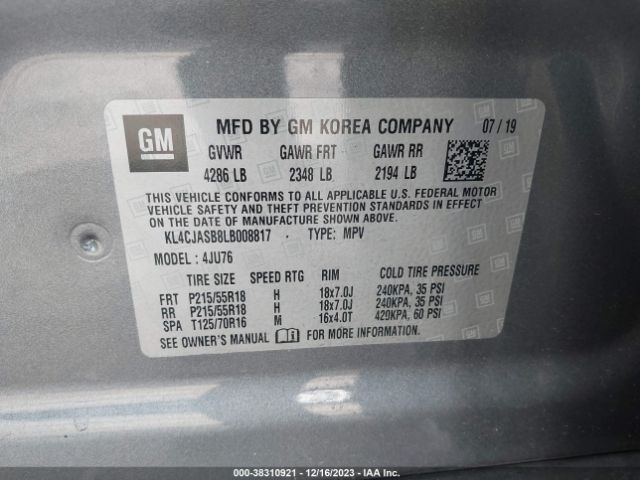 KL4CJASB8LB008817 Buick Encore Fwd Preferred
