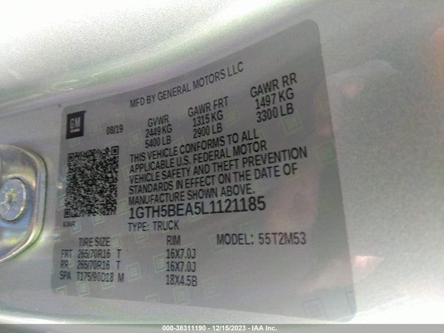 GMC Canyon 2wd  Canyon 2020 1GTH5BEA5L1121185 Image 9