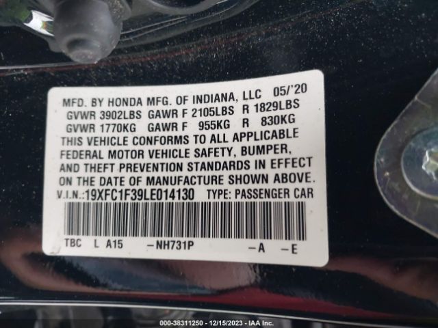 19XFC1F39LE014130 Honda CIVIC EX