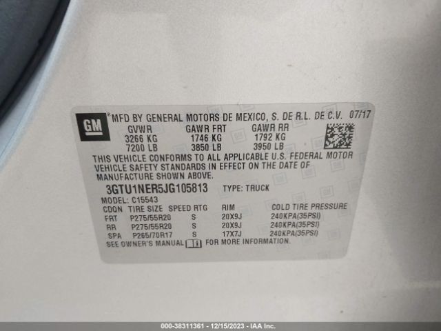 3GTU1NER5JG105813 GMC Sierra 1500 Slt