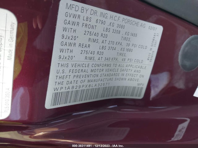 2008 PORSCHE CAYENNE WP1AB29PX8LA32571 Photo 8