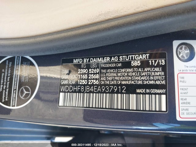 2014 MERCEDES-BENZ E 350 4MATIC VIN: WDDHF8JB4EA937912