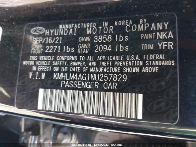Hyundai ELANTRA SEL 2022 KMHLM4AG1NU257829 Image 9