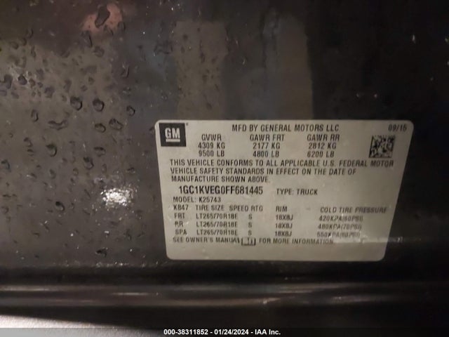 Chevrolet Silverado 2500hd Lt 2015 1GC1KVEG0FF681445 Image 9