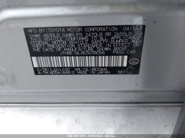 JTHBE1BL6E5038056 Lexus GS 350