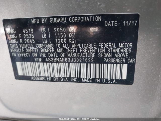 4S3BNAF63J3021629 Subaru Legacy 2.5i Premium