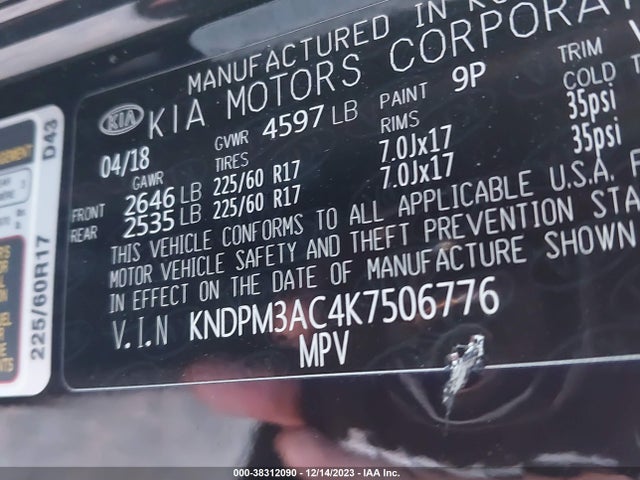 KIA Sportage Lx 2019 KNDPM3AC4K7506776 Image 9