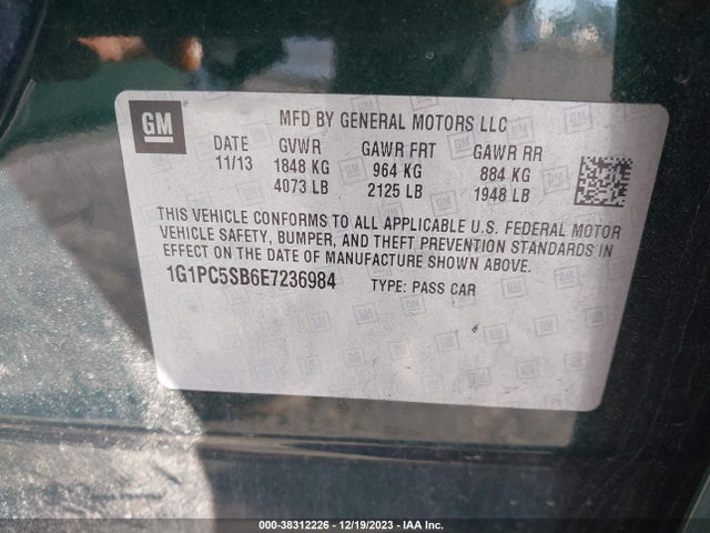 Chevrolet Cruze 1lt Auto 2014 1G1PC5SB6E7236984 Image 9