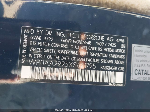 1999 PORSCHE 911 WP0AA2995XS621795 Photo 8