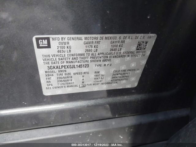 3GKALPEX0JL145123 GMC Terrain Slt