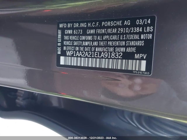 2014 PORSCHE CAYENNE WP1AA2A21ELA91832 Photo 8