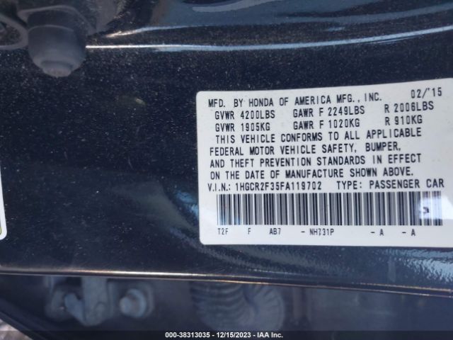 1HGCR2F35FA119702 Honda ACCORD LX