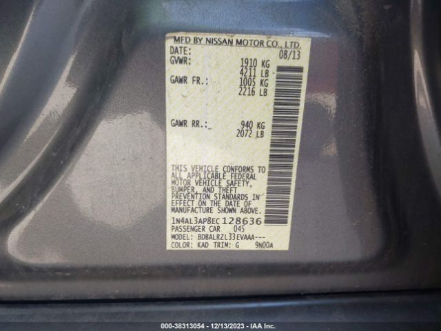 1N4AL3AP8EC128636 Nissan Altima 2.5/s/sv/sl