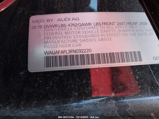 WAUAFAFL3FN032220 Audi A4 2.0t Premium