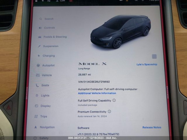 5YJXCBE26LF219692 Tesla Model X Long Range Dual Motor All-wheel Drive/long Range Plus Dual Motor All-wheel Drive