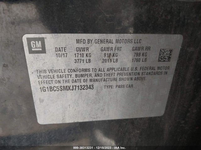 Chevrolet Cruze Ls Auto 2018 1G1BC5SMXJ7132343 Image 9