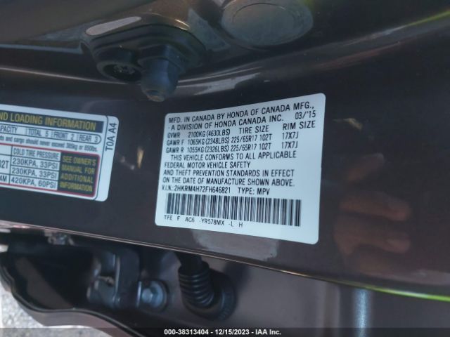 2HKRM4H72FH646821 Honda Cr-v Ex-l