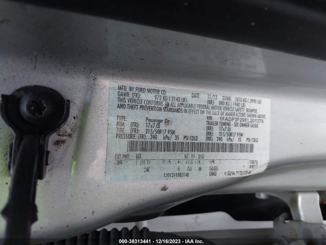 2014 FORD FOCUS SE VIN: 1FADP3F29EL201379