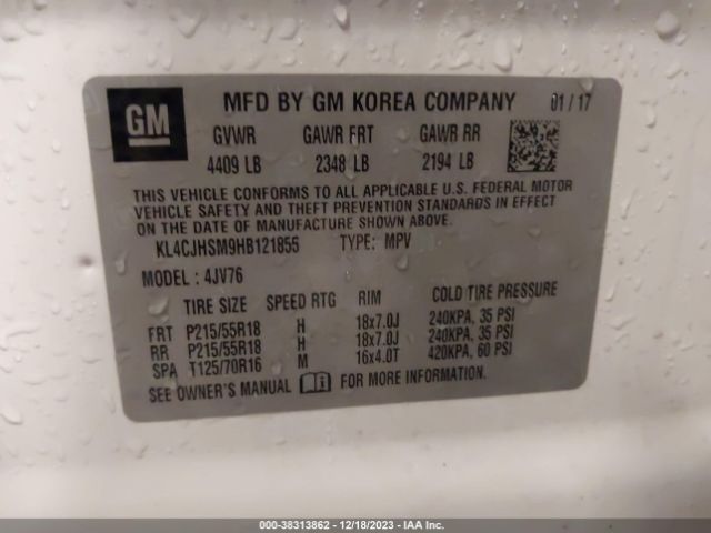 KL4CJHSM9HB121855 Buick Encore Premium